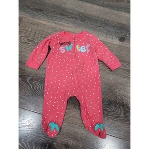 Koala Baby Polka Dot Sweet Berry Strawberry Footed Pajamas Sleepsuit 3M #8